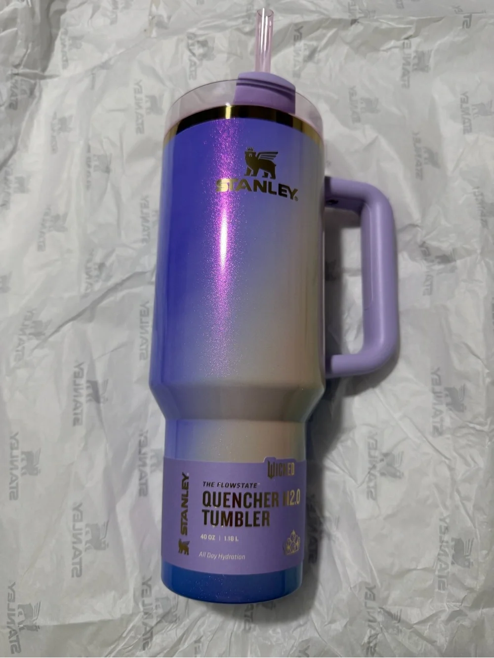 Stanley Ombre Pink Purple to Blue Insulated Tumbler with Handle - Picture 5 of 5